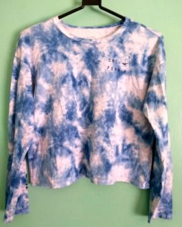 Tie Dye Design Crop Sweat Shirt